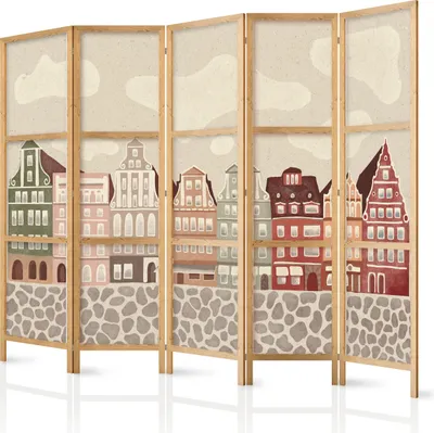 Obrázok produktu pre Japonský paraván pre deti 225x172 cm 5-dielny viacfarebný