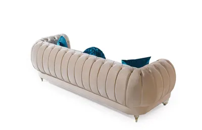 Produktbild von Beige Chesterfield Polster Couch Designer Dreisitzer Textilsofas 3-er