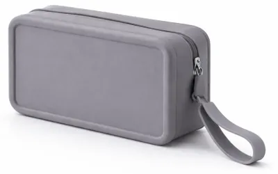 Obrázok produktu pre Kozmetická taštička z elastického silikónu, rozmer 9,3 × 7 × 18,3 cm, so zipsom, určená na ukladanie kozmetických produktov