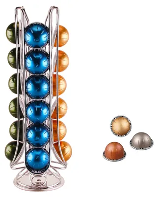 Kapselhalter für Vertuo, drehbar, 24 Kapseln, Chrom