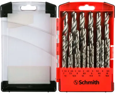 Zdjęcie produktu dla SCHMITH Wiertła kręte HSS Wiertła ze stali nierdzewnej Zestaw wierteł do metalu 25-częściowy zestaw 1 - 13 mm