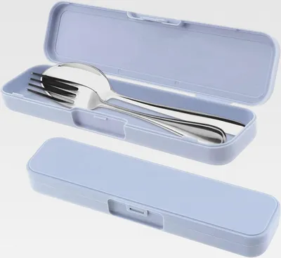 Produktbild von Besteckbox, 3 Stück Kunststoff Bestecktasche Besteck Box Tragbare Reisegeschirr Essstäbchenbox Reisebesteck Aufbewahrungsbox Besteckkasten mit Deckel für Unterwegs Camping