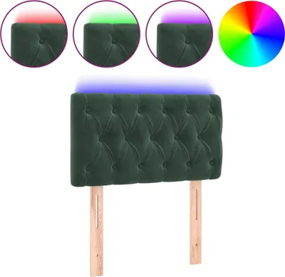 Produktbild von vidaXL LED Kopfteil Dunkelgrün 80x7x78/88 cm Samt