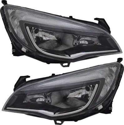 Produktbild von TYC Scheinwerfer Set für Opel Astra J 2012-2015 H7 Schwarz Chrom LWR Stellmotor