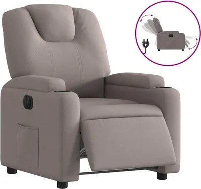 Image de vidaXL Fauteuil relax électrique Tissu Taupe