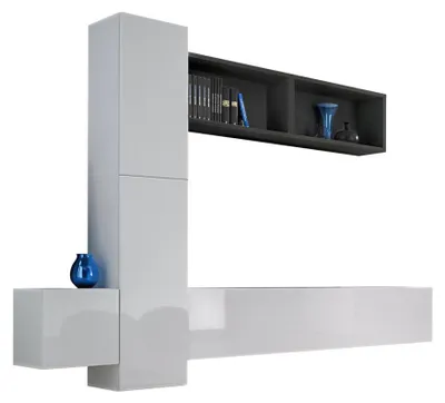 Produktbild von Wohnzimmer Wohnwand Komplett Lowboard TV-Ständer Holz Möbel Regal