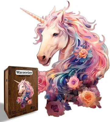 Produktbild von Holzpuzzle Einhorn 166 Teile – Tierpuzzle für Erwachsene aus Holz