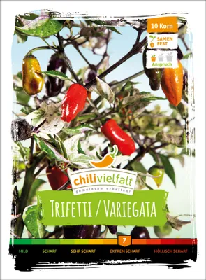 Produktbild von Chili Trifetti / Variegata | Chilisamen von Chilivielfalt, Einzelartikel / komplette VE:Einzelartikel