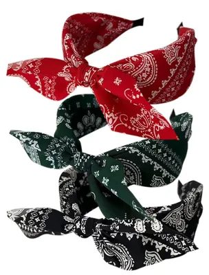 Immagine prodotto di Fasce per capelli in tessuto leggero da donna, accessori per capelli elastici con nodo, ideali per l'uso quotidiano
