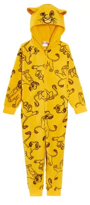 Produktbild von Disney Lion King Onesie Mädchen Jungen Simba All In One Jungen Dress Up Kinder-Nachtwäsche Löwe Warmer Fleece-Pjs – Orange, Größe 5-6 Jahre