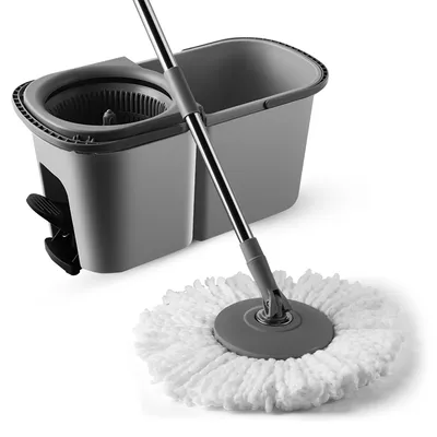Produktbild von My Green Deal – Bodenwischsystem mit Stiel – Wischmopp mit Eimer und Schleuder – 360° Drehbarer Mikrofaser-Mopp – Für alle Bodenarten geeignet