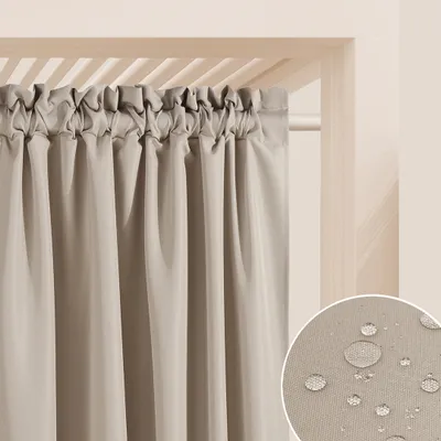 Obrázek produktu pro Venkovní zahradní závěs s řasící páskou BEAUTY GARDEN béžová, různé rozměry (cena za 1 kus) MyBestHome Rozměr: 155x200 cm