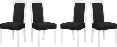 Image de Chaise de salle à manger - Set 4x Roma 7, blanc, neve 100