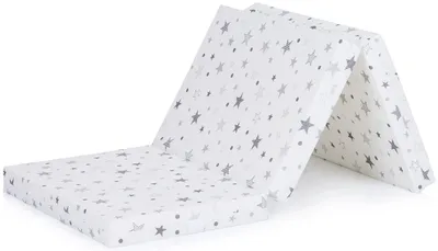 Obrázek produktu pro Skládací matrace Chipolino, 60 x 120 x 6 cm, bílá se šedými hvězdičkami