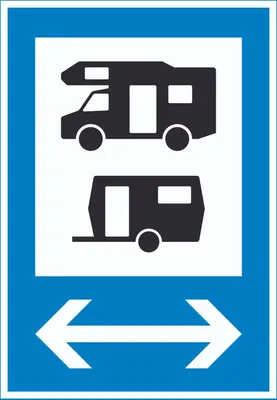 Produktbild von Wohnmobil- und Wohnwagenplatz links rechts Schild A1 (594x841mm)