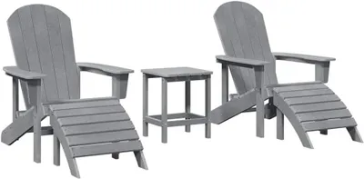 Produktbild von 3 Gartenstühle in Hellgrau aus Polyethylen mit Armlehnen, wetterfeste Outdoor-Stühle für Terrasse und Garten im modernen Design