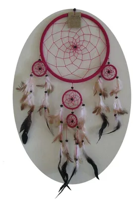 Obrázek produktu pro Lapač snů Dreamcatcher Feathers Dreams Dárková dekorace Závěsná zvonkohra Harmonizace místnosti 32 cm, růžová