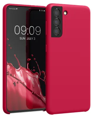 Produktbild von kwmobile Handyhülle für Samsung Galaxy S21 Hülle - Case Silikon - Kabelloses Laden - Schutzhülle Cover in Sweet Cherry