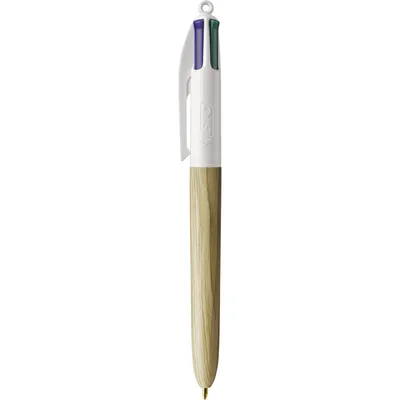 Produktbild von BIC Mehrfarbkugelschreiber 4Colours Wood Style natur Aktion 12St