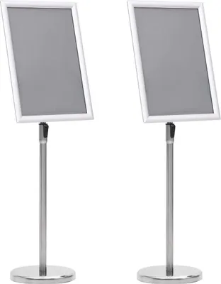 Image de Supports de posters 2 pcs Argenté 45 x 32,7 x 108 cm Aluminium