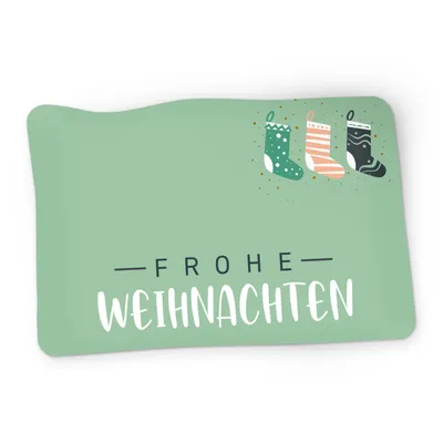 Produktbild von itenga 50x Sticker Geschenkaufkleber Frohe WeihnachtenSocken rechteckig 6 x 4 cm