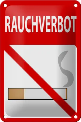 Produktbild von Blechschild Hinweis 12x18cm Rauchverbot Schild