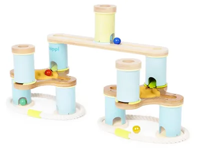 Imagen del producto de Kit de expansión para circuito de canicas de madera, con 6 canicas de colores, juguete Montessori para niños a partir de 3 años