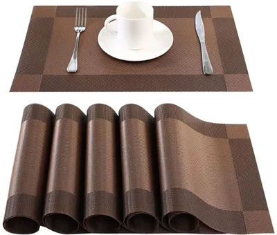 Produktbild von Platzdeckchen(6er Set)-rutschfest Abwaschbar Tischsets, PVC Abgrifffeste Hitzebeständig Platzsets, Schmutzabweisend, Platz-Matten für küche and Restaurant