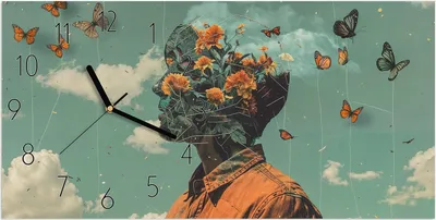 Produktbild von Wanduhr aus Glas mit Motiv Natur Vision- 60 x 30 cm - inkl. Aufhängesystem