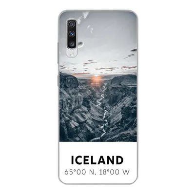 Produktbild von MuchoWow® Handyhülle Schutzhülle Hülle für Samsung Galaxy A70 Island - Sonne - Berge Silikon Softcase Handy Hülle - Schutzhaube