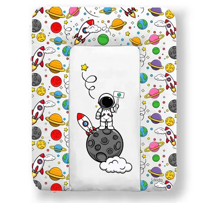 Obrázek produktu pro Kikido Přebalovací podložka 70×50 cm - Podložka na přebalování miminek - Voděodolná, omyvatelná - Astronaut
