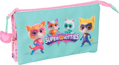 Produktbild von Safta Triple Superkitties Mäppchen Blau Mann Blau One Size