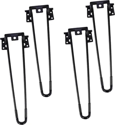 Produktbild von 4 Stück Klappbare Tischbeine 42cm – Robuste Haarnadelbeine für Couchtisch, einfache Montage
