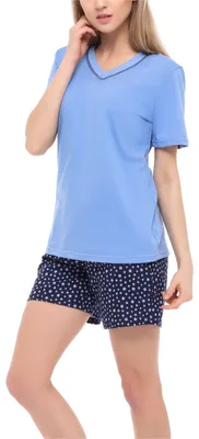 Image de Pyjama pour femme Merry Style MS10-231 (bleu/étoiles, taille S)