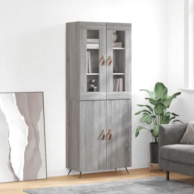 Produktbild von vidaXL Highboard Grau Sonoma 69,5x34x180 cm Holzwerkstoff