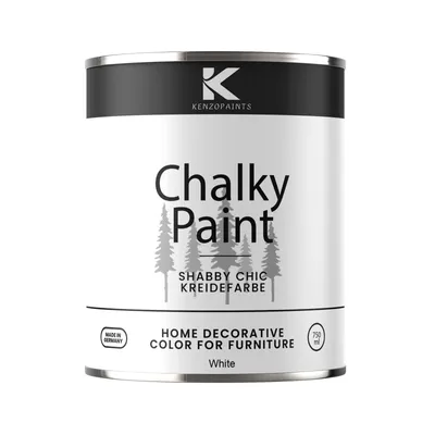 Produktbild von Kenzopaints Chalky Paint Kreidefarbe Möbelfarbe Möbellack 1Kg / 750ml - White