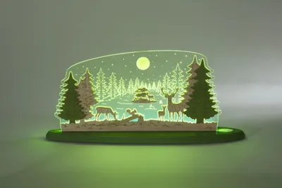 Produktbild von Motivleuchte "Waldidylle" (47x22cm) von Weigla Holzkunst