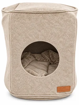 Produktbild von Petriumph® Beige Katzenhöhle aus Filz, KI-generiertes Bild