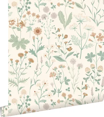 Obrázek produktu pro ESTAhome Tapety polní květy v zelené,terakotovéIlllilly fialové - 139481 - 0,53 x 10,05 m