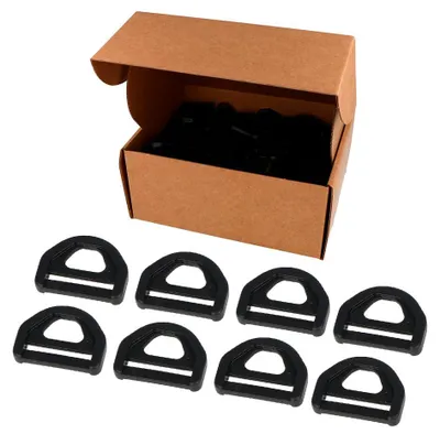 D-Ring mit Dornschließe, schwarz, 24,5 mm, 300 Stück