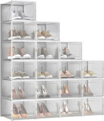 Produktbild von Plastik-Schuhschachtel - Transparenz-Schuhorganisator - Raumsparende Schuhbox - 35 x 25 x 18,5 cm