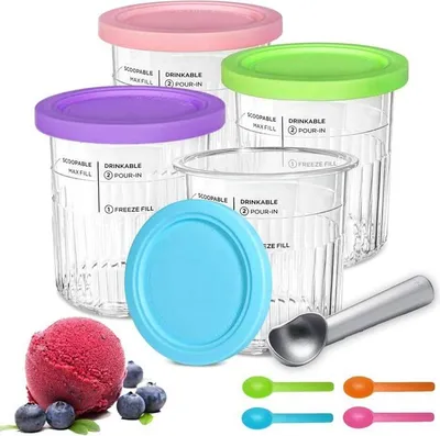 Obrázek produktu pro sada 4 nádob na zmrzlinu NC501 NC500 series, 680 ml, 11 v 1, bez BPA, vhodné do myčky nádobí