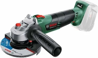 A Bosch angle grinder is shown against a white background.