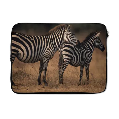 Produktbild von MuchoWow® Laptop Hülle 13 Zoll Zebras in der Savanne Laptoptasche - Laptophülle - Sleeve - Rundumschutz