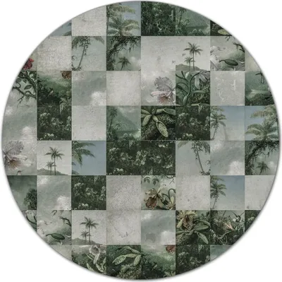 Produktbild von Glas Schneidebrett Herdabdeckplatten Schneideplatten Rund - 40 cm - Tropische Kunst