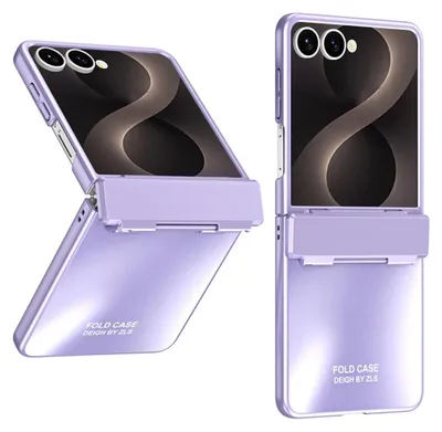 Obrázek produktu pro Obal na telefon a ochranné sklo 9H pro Samsung Galaxy Z Flip8, ochrana kloubu, fialová barva