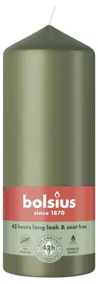 Obrázok produktu pre Bolsius stĺpiková sviečka olivová 15 cm Ø 5,8 cm