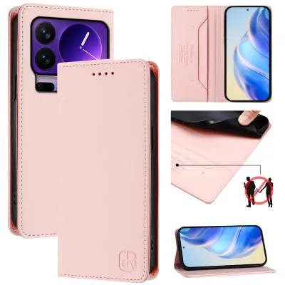 Immagine prodotto di Custodia in pelle per Xiaomi 17 Pro, flip case con slot per carte, portafoglio e supporto Rosa