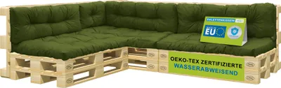Produktbild von Pillows24 - Polštáře na palety odolné proti vodě a UV záření - SADA 8 | polštáře na europalety 120x80 - paletový nábytek - venkovní/venkovní, zelená