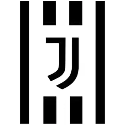 A black and white graphic representing the Juventus FC logo.